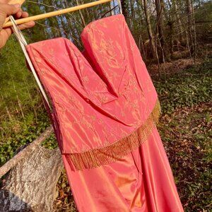 Jessica McClintock Vintage Dress 2 piece Iridescent Pink Size 11